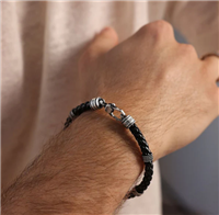 Bracciale Albert M. Uomo in Argento WSOX00605BLK - WSOX00605BLK